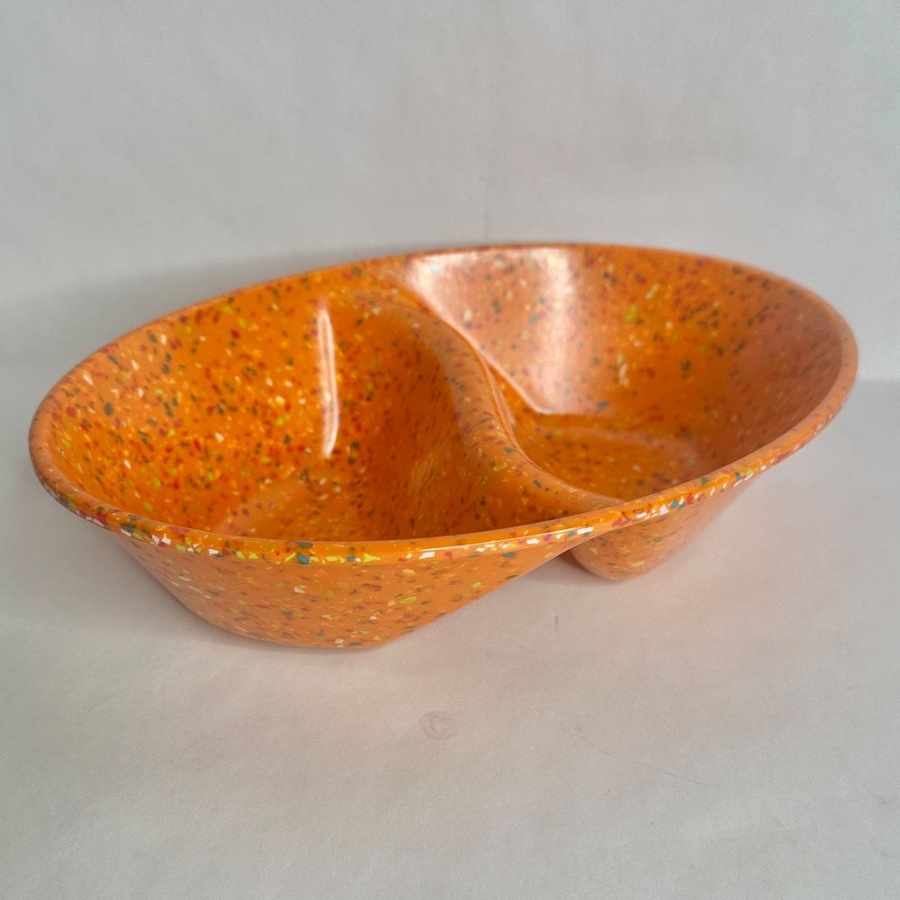 Zak Designs Orange Melamine Divided Dish Serving Appetizer Platter